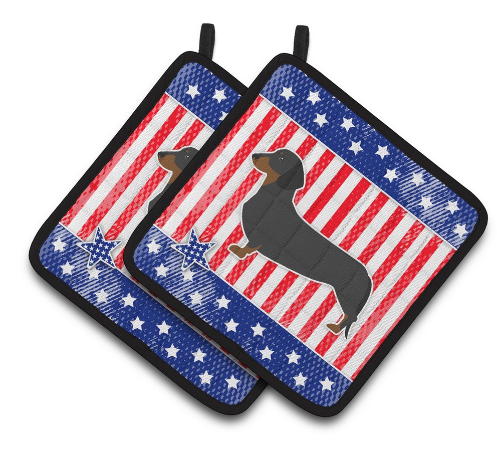 Picture of Carolines Treasures BB3282PTHD USA Patriotic Dachshund Pair of Pot Holders