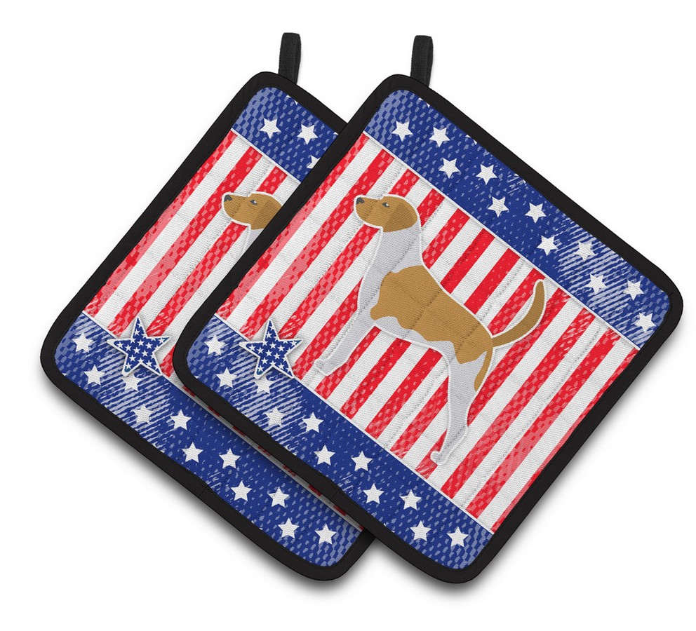 Picture of Carolines Treasures BB3298PTHD USA Patriotic American Foxhound Pair of Pot Holders