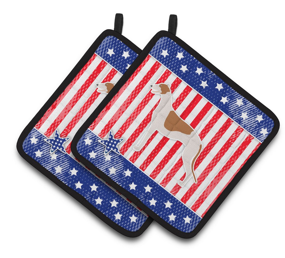 Picture of Carolines Treasures BB3305PTHD USA Patriotic Greyhound Pair of Pot Holders