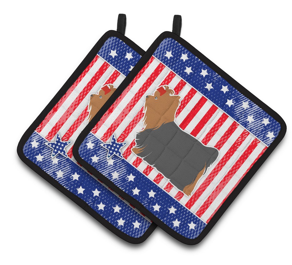 Picture of Carolines Treasures BB3334PTHD USA Patriotic Yorkshire Terrier Yorkie Pair of Pot Holders