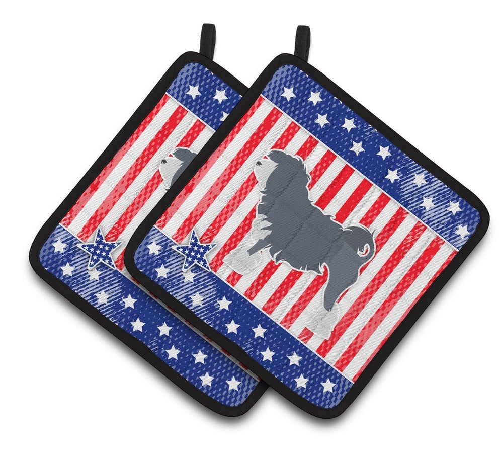 Picture of Carolines Treasures BB3335PTHD USA Patriotic Lowchen Pair of Pot Holders