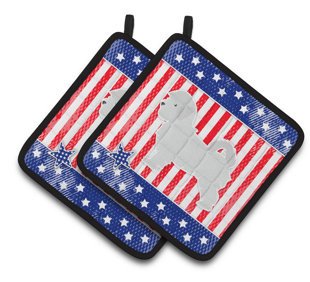 Picture of Carolines Treasures BB3336PTHD USA Patriotic Maltese Pair of Pot Holders