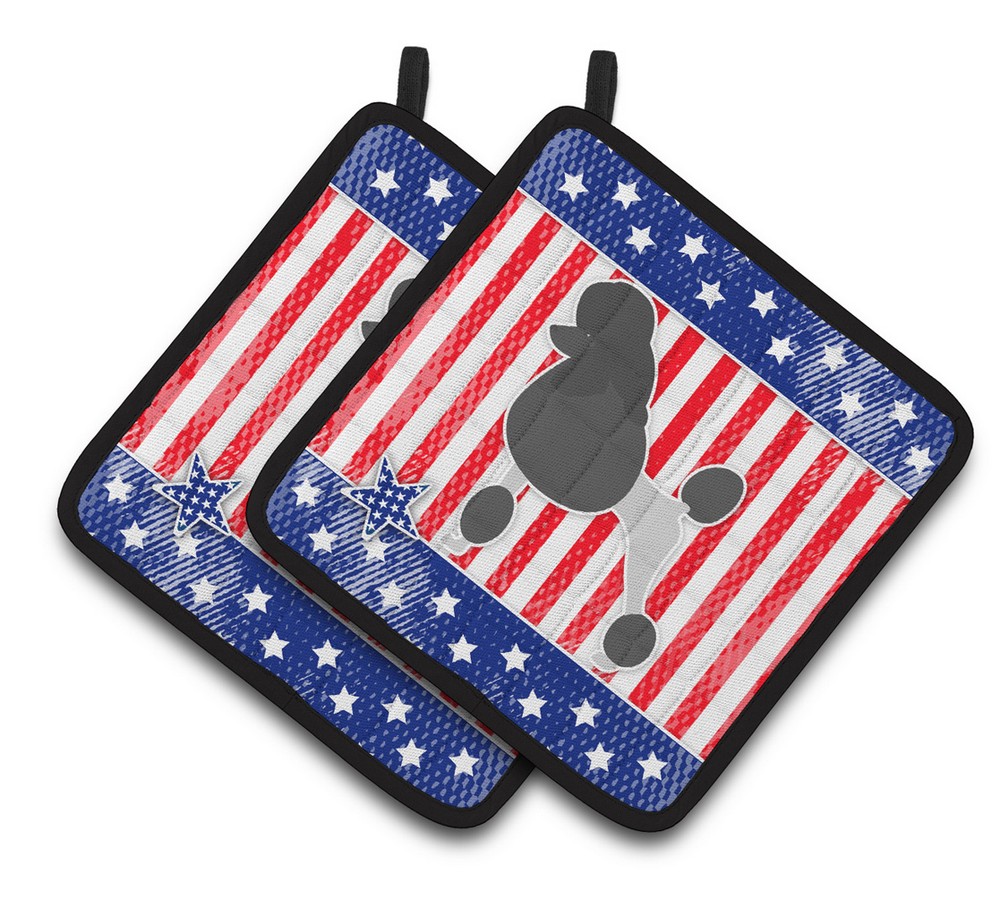 Picture of Carolines Treasures BB3339PTHD USA Patriotic Poodle Pair of Pot Holders