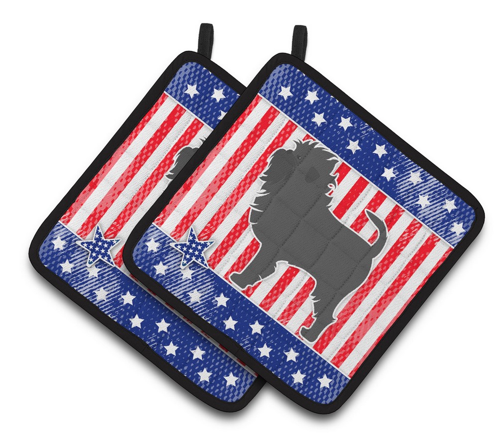 Picture of Carolines Treasures BB3348PTHD USA Patriotic Affenpinscher Pair of Pot Holders