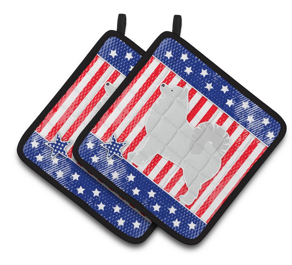 Picture of Carolines Treasures BB3359PTHD USA Patriotic Samoyed Pair of Pot Holders