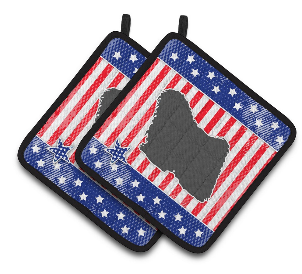 Picture of Carolines Treasures BB3363PTHD USA Patriotic Puli Pair of Pot Holders