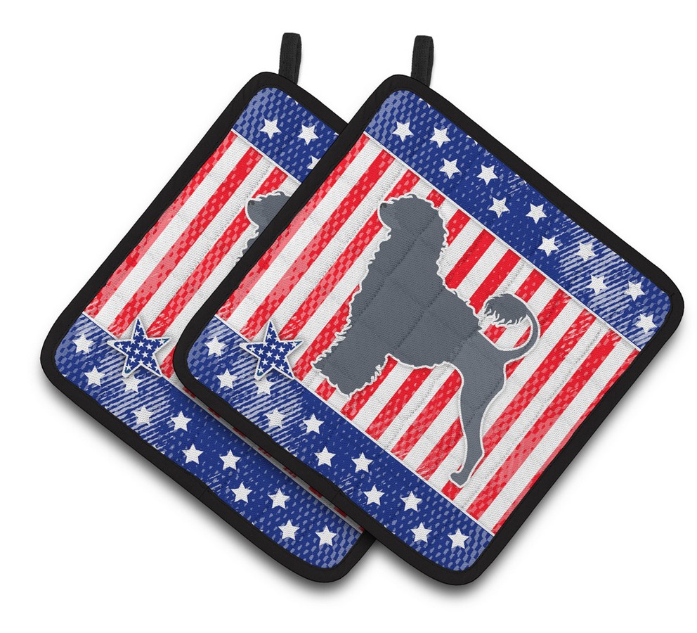 Picture of Carolines Treasures BB3368PTHD USA Patriotic Portuguese Water Dog Pair of Pot Holders