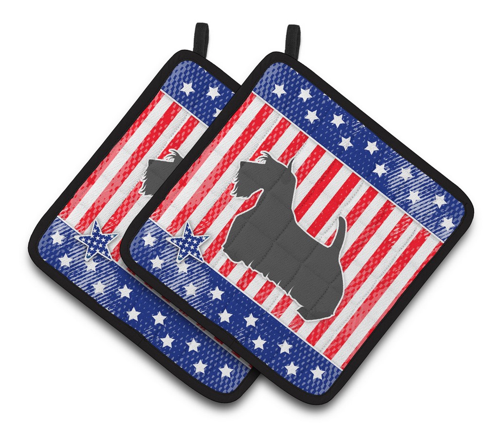 Picture of Carolines Treasures BB3369PTHD USA Patriotic Scottish Terrier Pair of Pot Holders