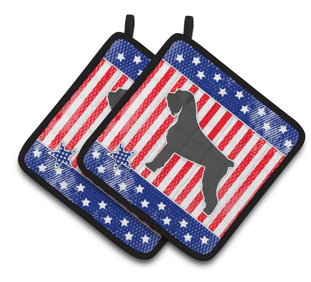 Picture of Carolines Treasures BB3373PTHD USA Patriotic Giant Schnauzer Pair of Pot Holders