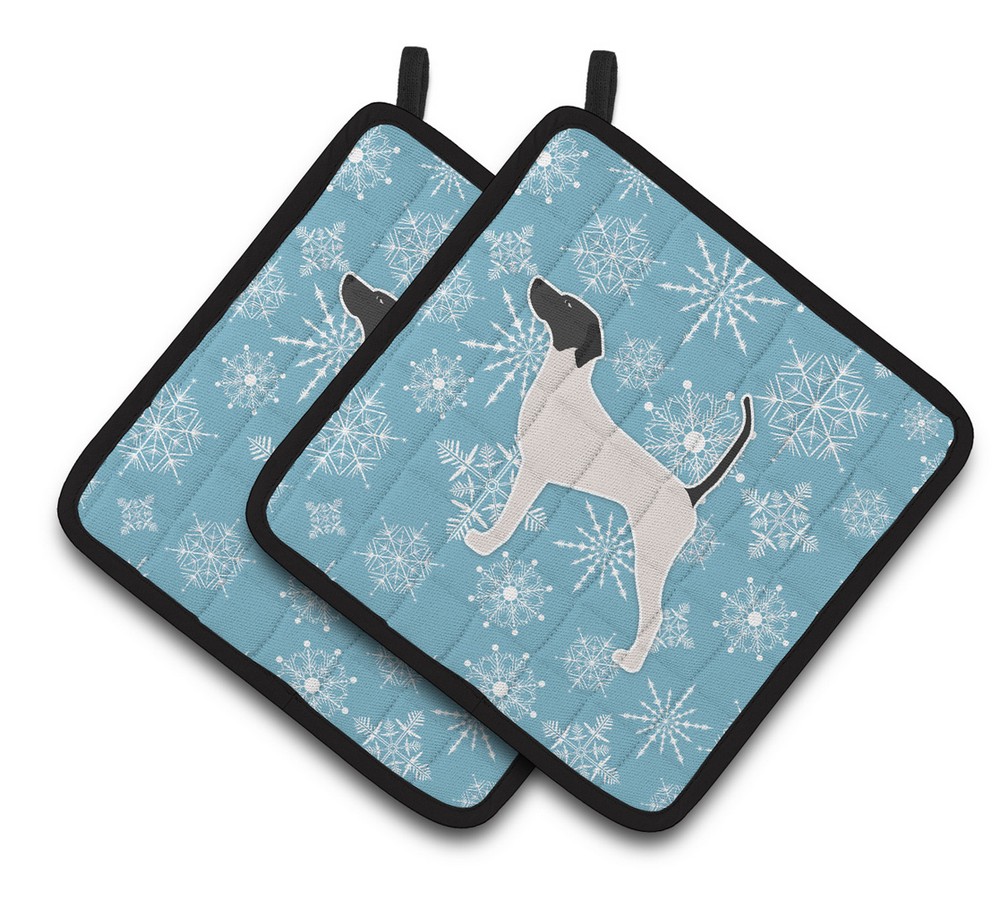 Picture of Carolines Treasures BB3495PTHD Winter Snowflake English Pointer Pair of Pot Holders