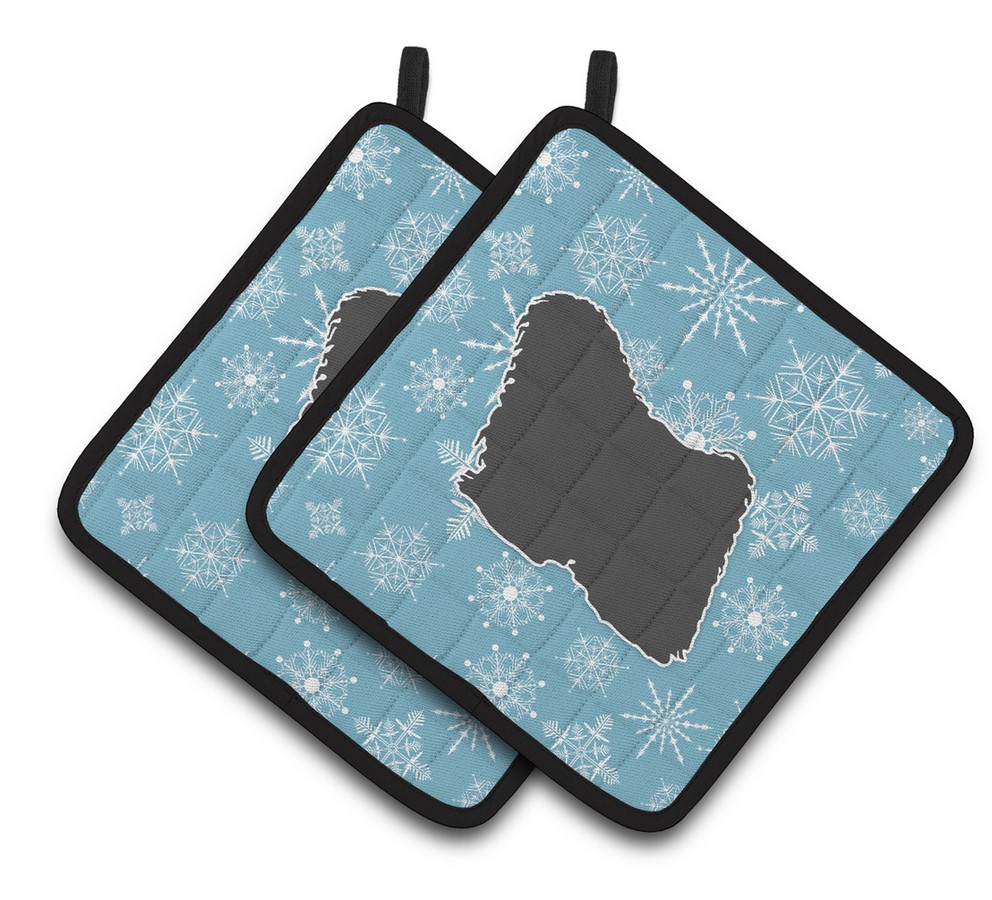 Picture of Carolines Treasures BB3563PTHD Winter Snowflake Puli Pair of Pot Holders