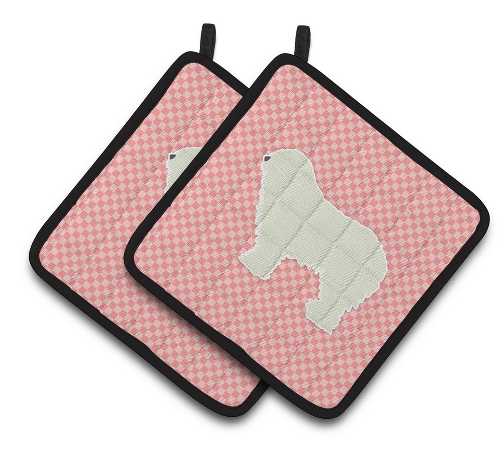Picture of Carolines Treasures BB3655PTHD Komondor Checkerboard Pink Pair of Pot Holders