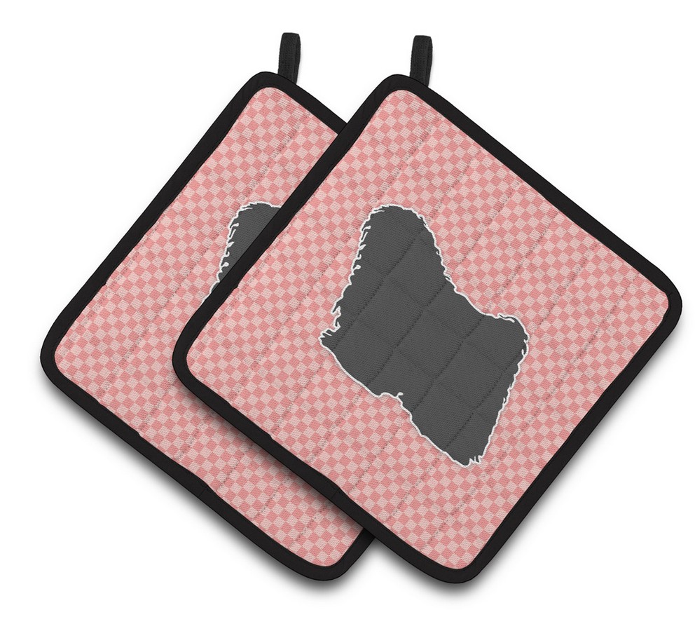 Picture of Carolines Treasures BB3663PTHD Puli Checkerboard Pink Pair of Pot Holders