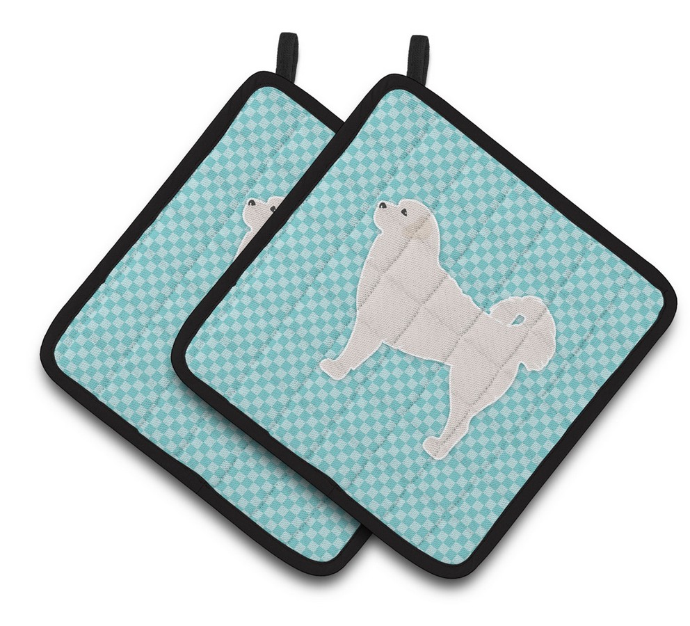 Picture of Carolines Treasures BB3727PTHD Polish Tatra Sheepdog Checkerboard Blue Pair of Pot Holders