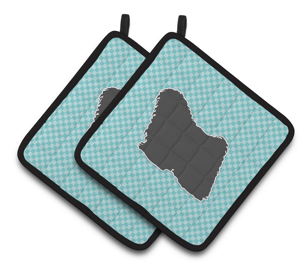 Picture of Carolines Treasures BB3763PTHD Puli Checkerboard Blue Pair of Pot Holders