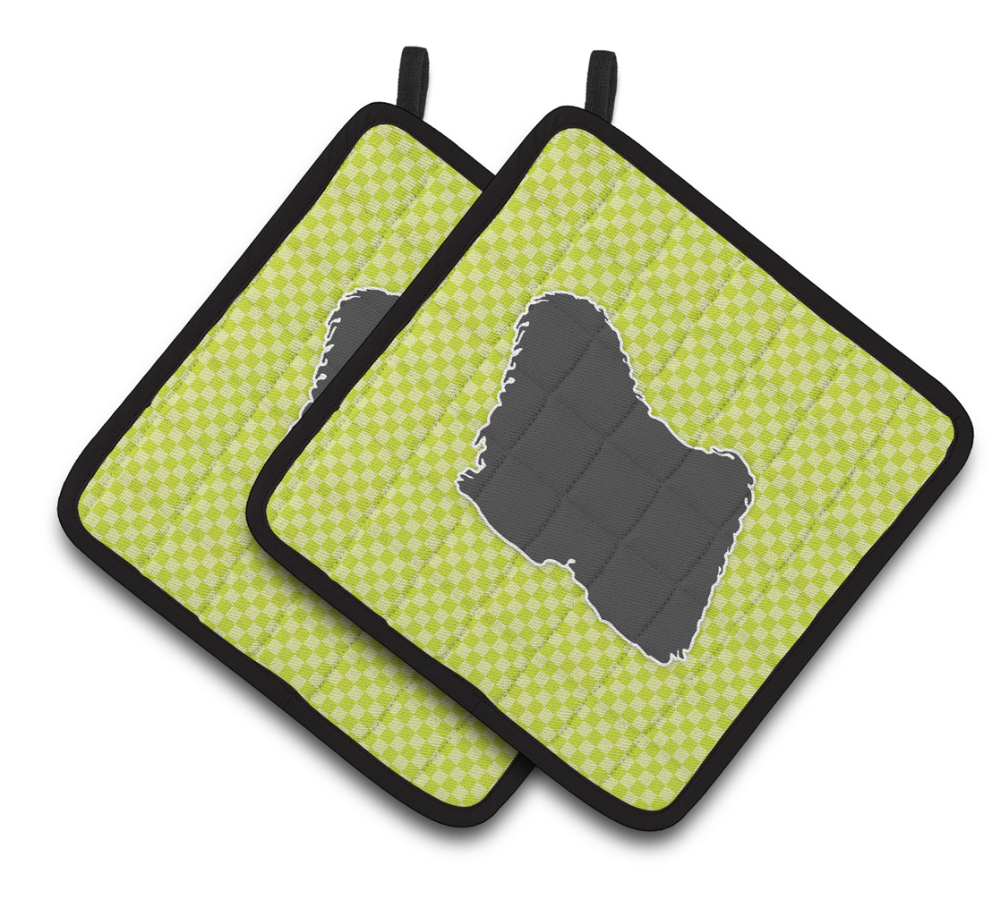 Picture of Carolines Treasures BB3863PTHD Puli Checkerboard Green Pair of Pot Holders