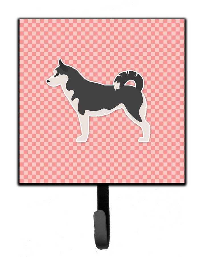 Siberian Husky Checkerboard Pink Leash or Key Holder