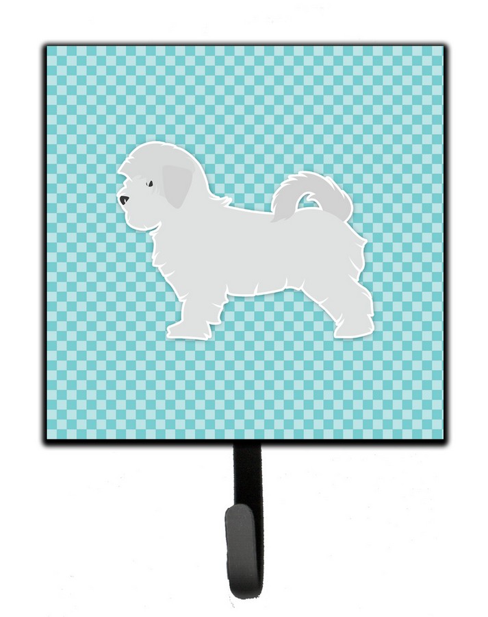 Maltese Checkerboard Blue Leash or Key Holder