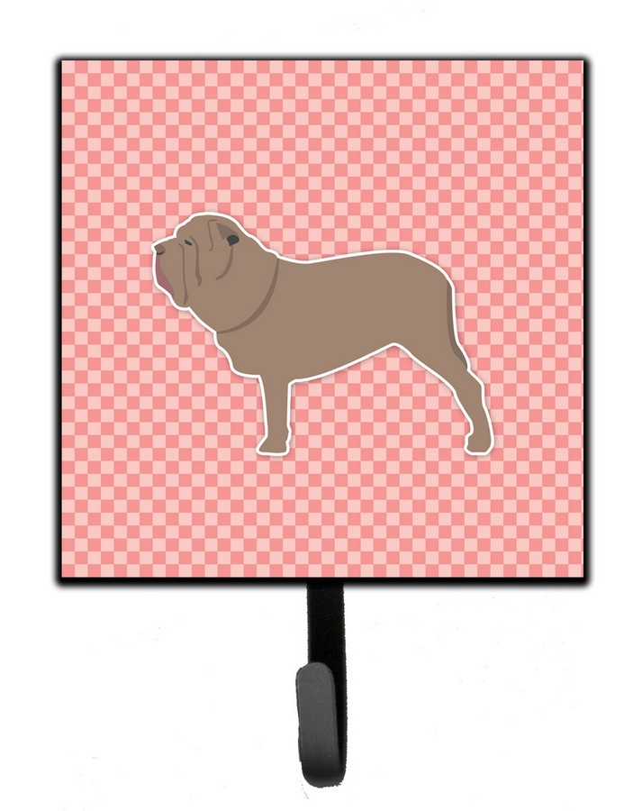 Neapolitan Mastiff Checkerboard Pink Leash or Key Holder