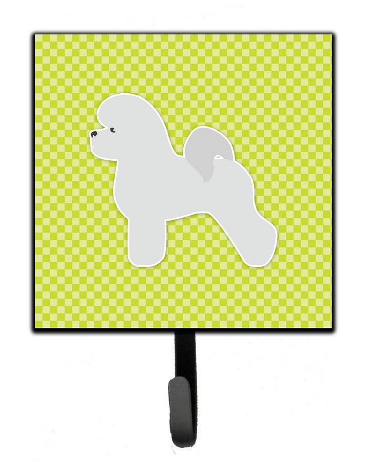 Bichon Frise Checkerboard Green Leash or Key Holder