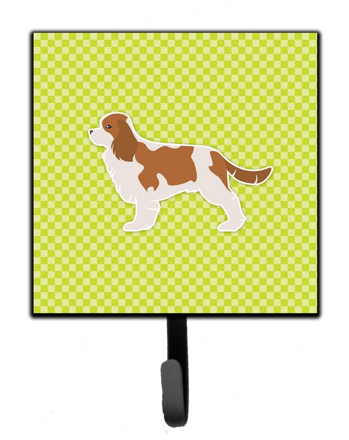 Cavalier King Charles Spaniel Checkerboard Green Leash or Key Holder