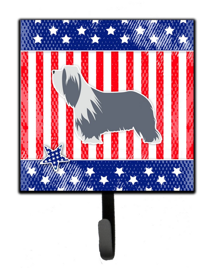USA Patriotic Bearded Collie Leash or Key Holder