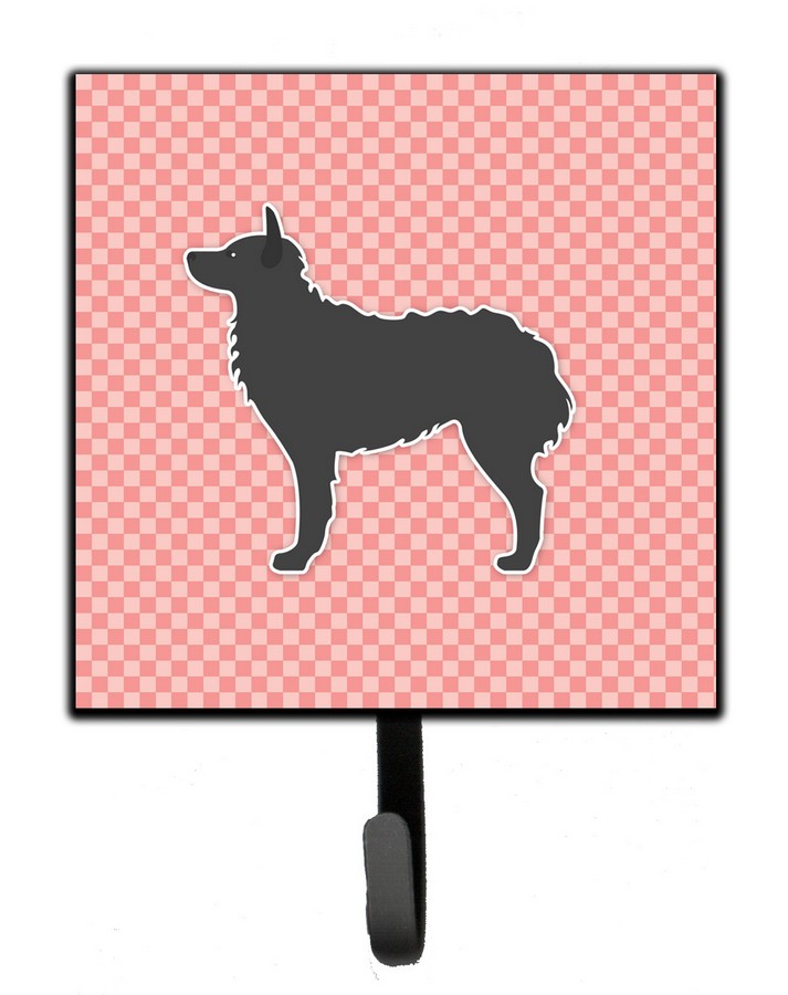 Croatian Sheepdog Checkerboard Pink Leash or Key Holder