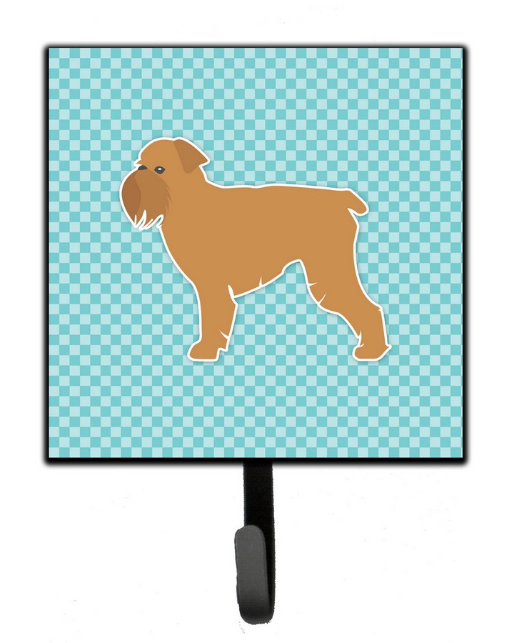 Brussels Griffon Checkerboard Blue Leash or Key Holder