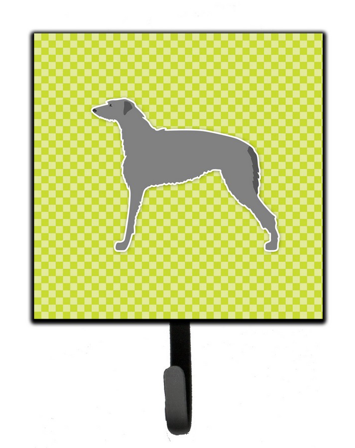 Scottish Deerhound Checkerboard Green Leash or Key Holder