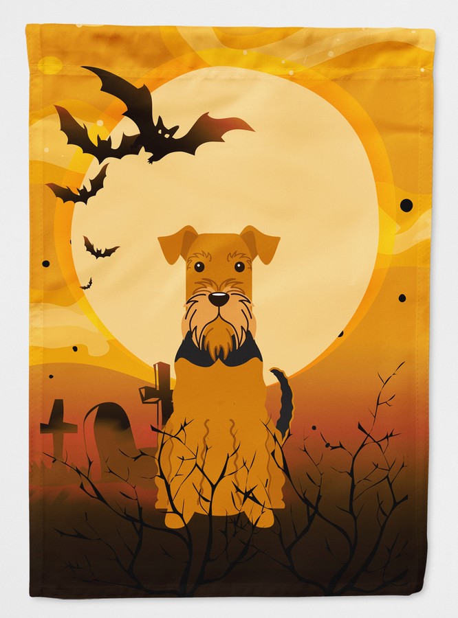 Halloween Airedale Flag Garden Size