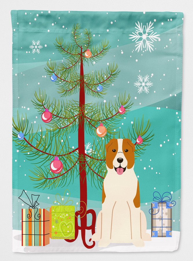 Merry Christmas Tree Central Asian Shepherd Dog Flag Canvas House Size