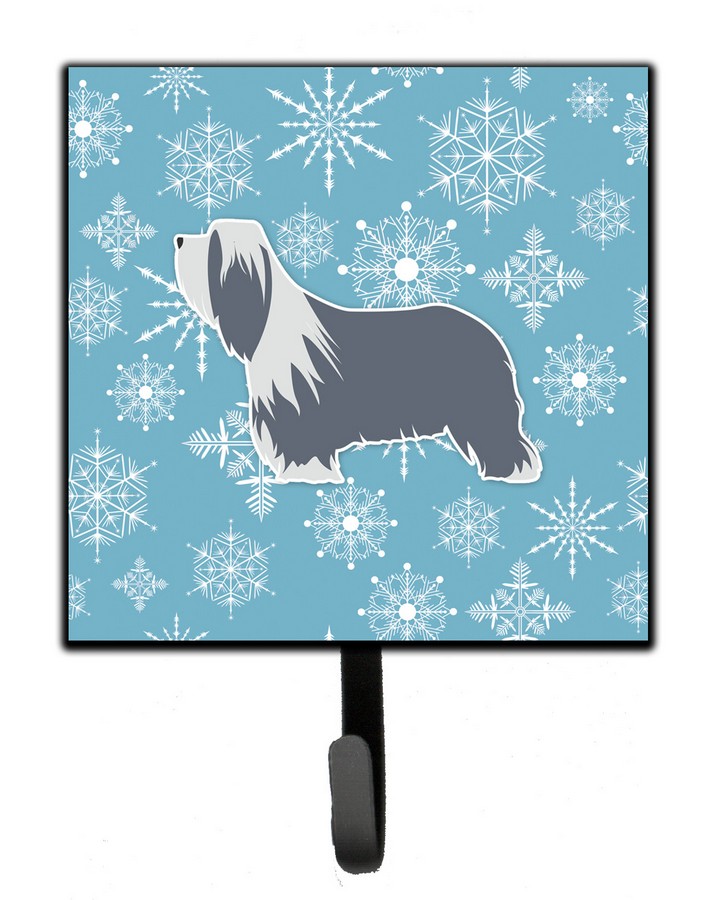 Winter Snowflake Bearded Collie Leash or Key Holder