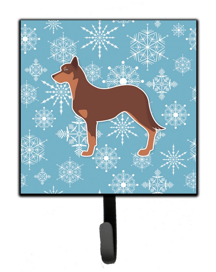 Winter Snowflake Australian Kelpie Dog Leash or Key Holder