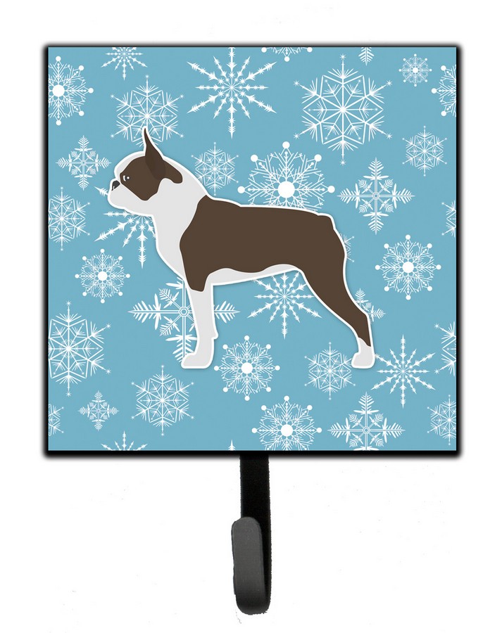 Winter Snowflake Boston Terrier Leash or Key Holder
