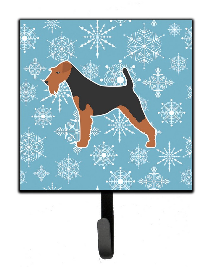 Winter Snowflake Airedale Terrier Leash or Key Holder