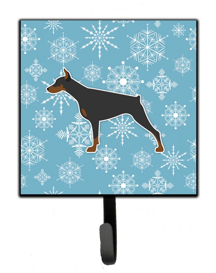 Winter Snowflake Doberman Pinscher Leash or Key Holder