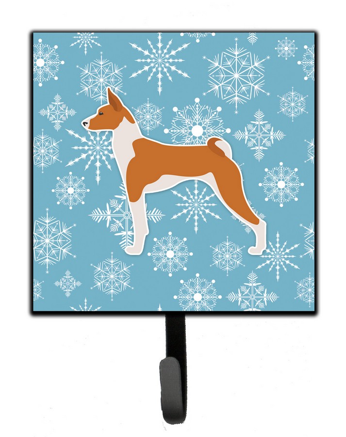 Winter Snowflake Basenji Leash or Key Holder