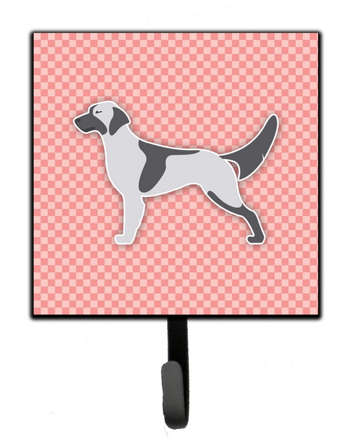 English Setter Checkerboard Pink Leash or Key Holder