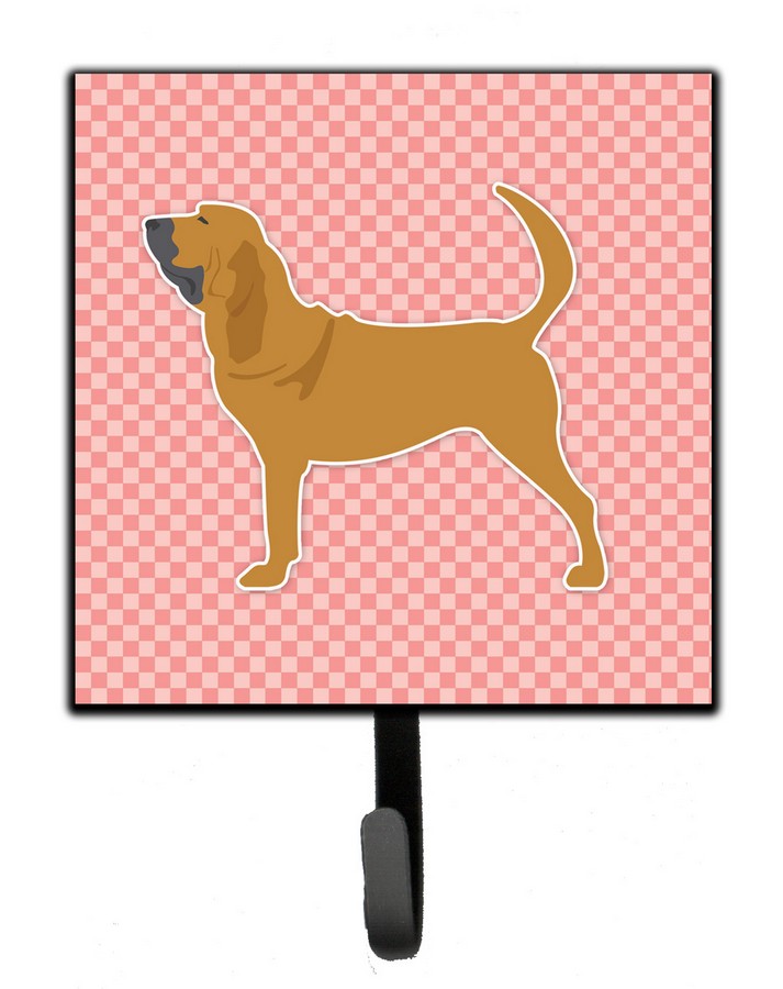 Bloodhound Checkerboard Pink Leash or Key Holder