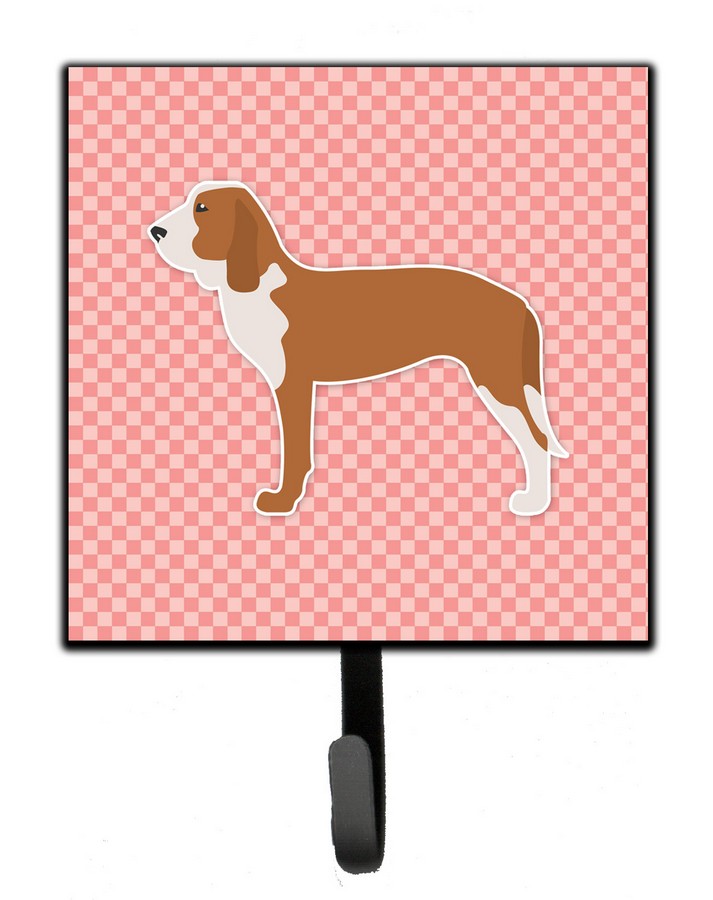 Spanish Hound Checkerboard Pink Leash or Key Holder