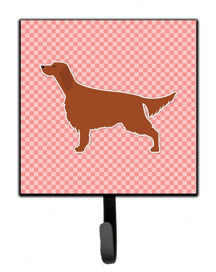 Irish Setter Checkerboard Pink Leash or Key Holder