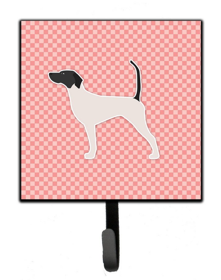 English Pointer Checkerboard Pink Leash or Key Holder