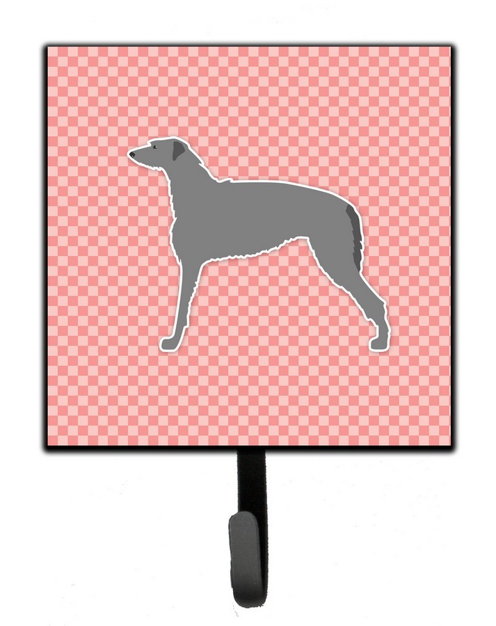 Scottish Deerhound Checkerboard Pink Leash or Key Holder
