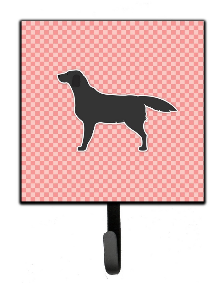 Black Labrador Retriever Checkerboard Pink Leash or Key Holder