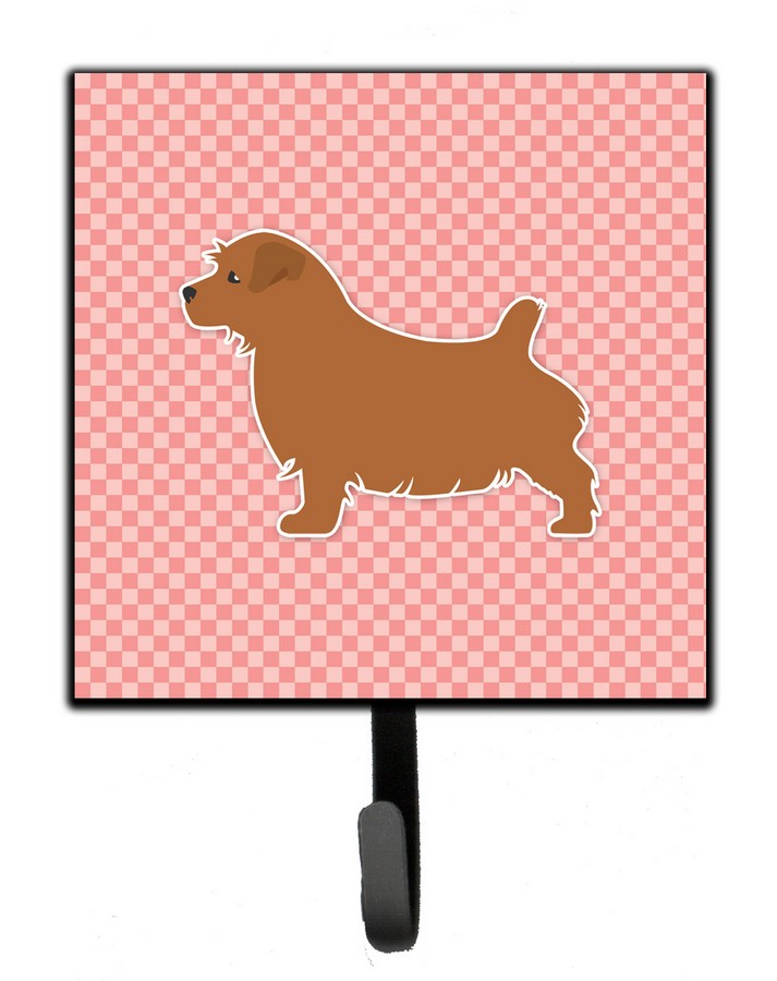 Norfolk Terrier Checkerboard Pink Leash or Key Holder