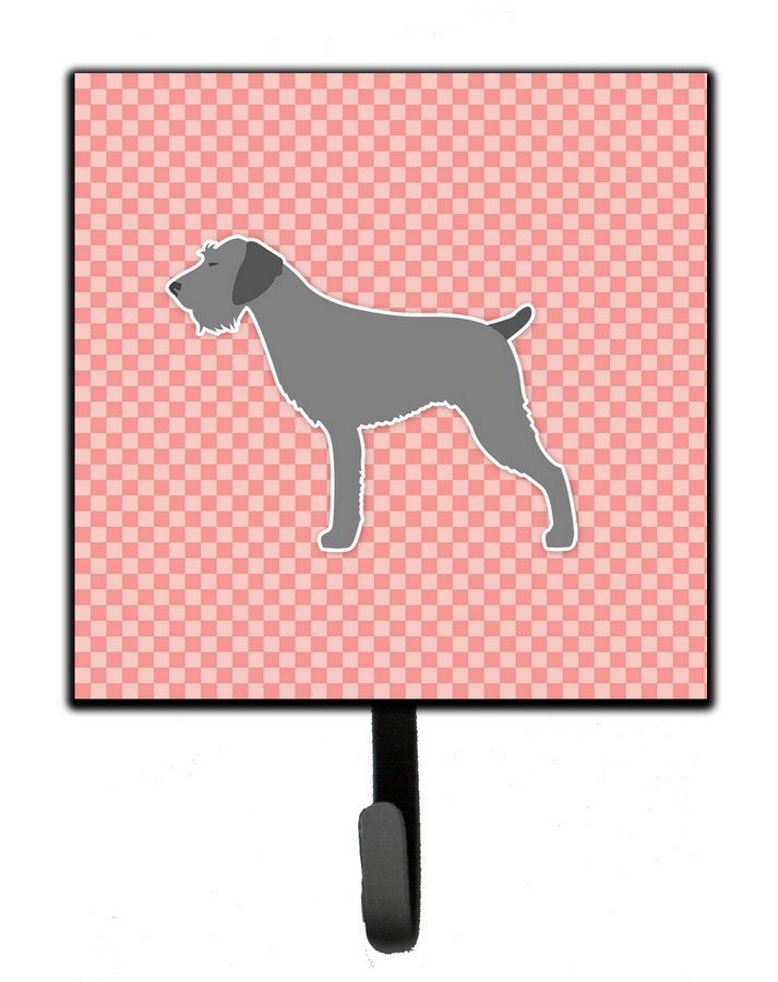 German Wirehaired Pointer Checkerboard Pink Leash or Key Holder