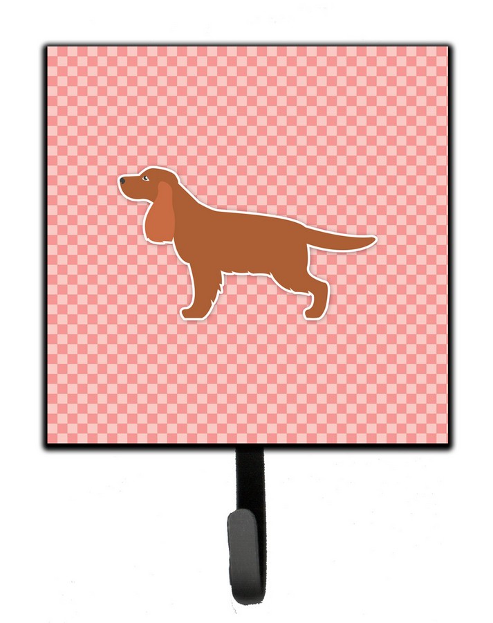 English Cocker Spaniel Checkerboard Pink Leash or Key Holder