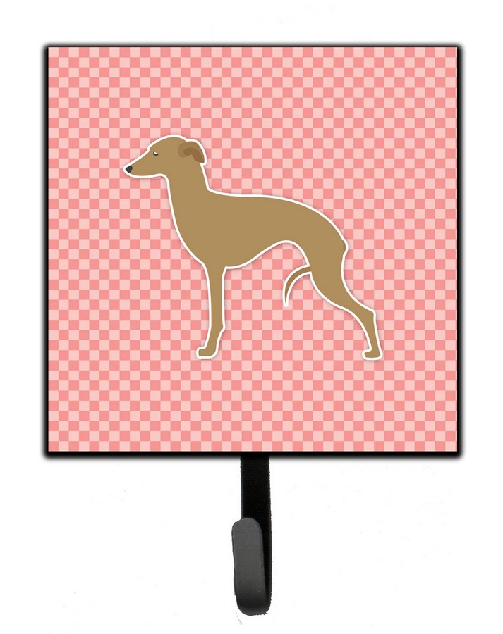 Italian Greyhound Checkerboard Pink Leash or Key Holder