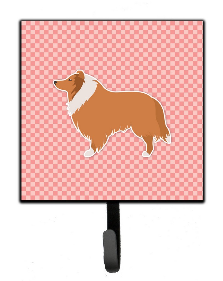 Collie Checkerboard Pink Leash or Key Holder