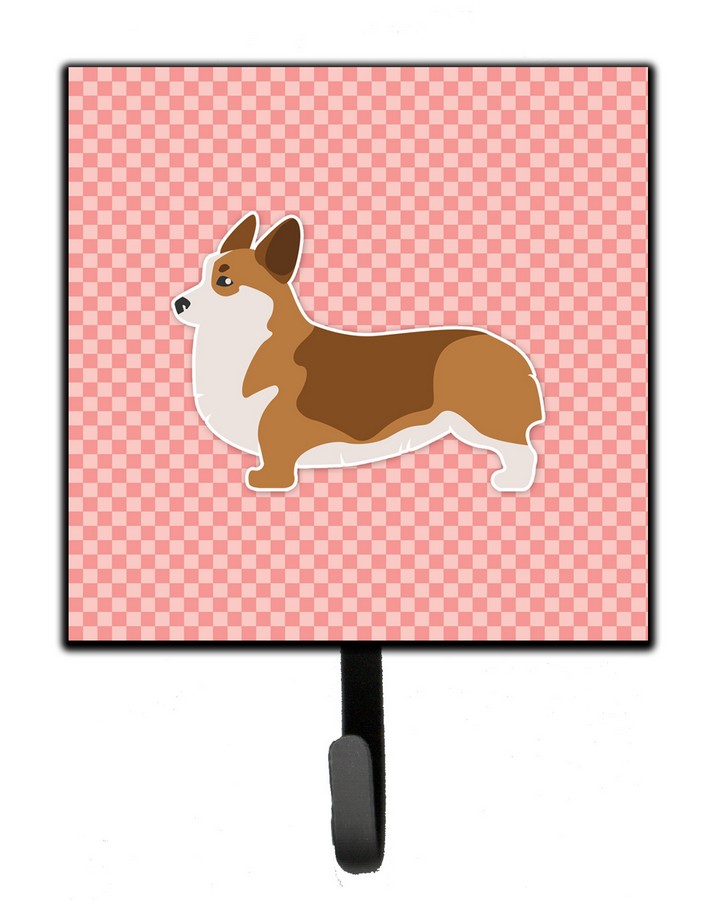Corgi Checkerboard Pink Leash or Key Holder